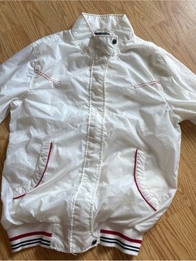 Tommy Hilfiger White Varsity Jacket with Red Trim